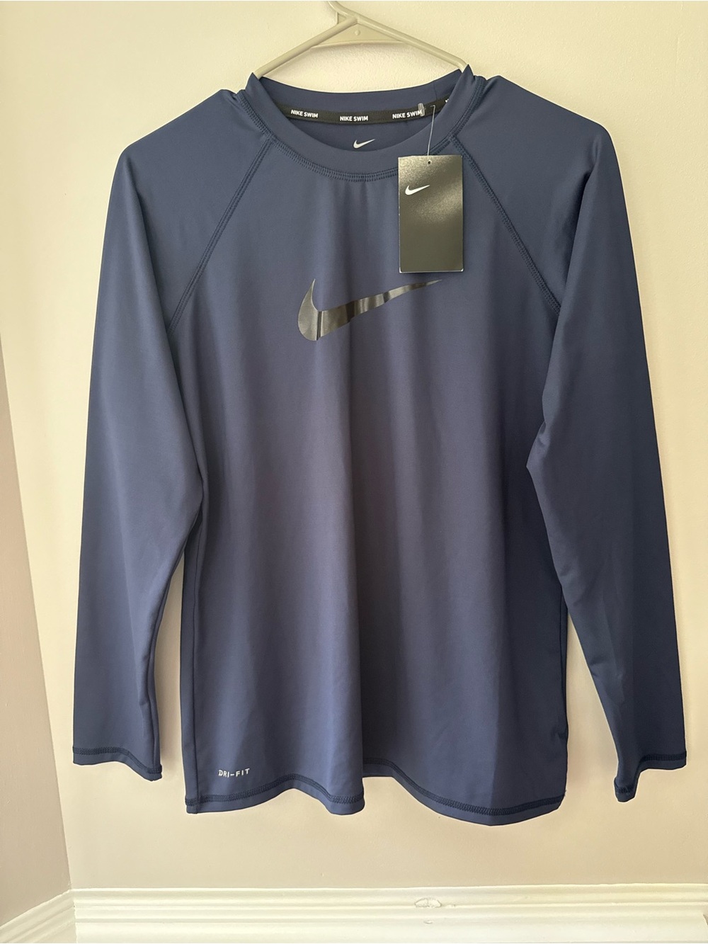 Nike Dri-FIT Swim Navy Long Sleeve Top size L